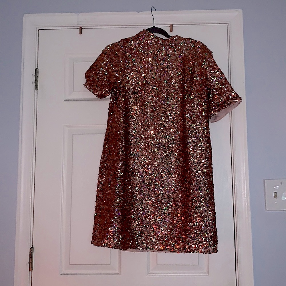H&M copper orange sequined cocktail mini dress